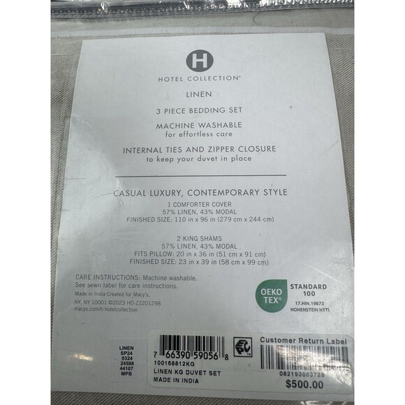 Hotel Collection Linen/Modal Blend King 3-Pc. Duvet Cover Set - Picture 5 of 5